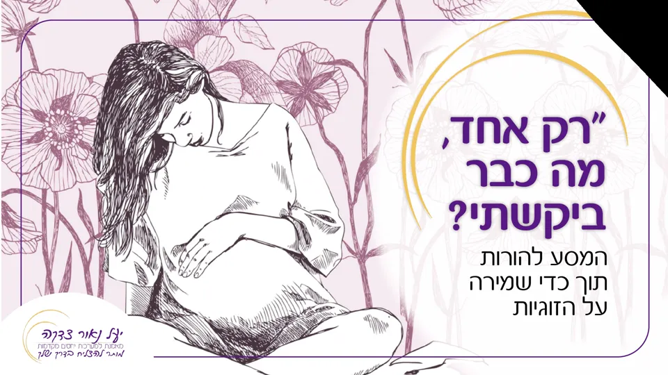 שקף הפתיחה של ההרצאה "רק אחד, מה כבר ביקשתי?"
